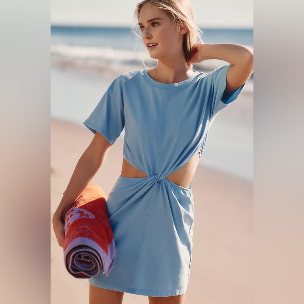 NWT L*SPACE Lost Winds Mini Dress in Baby Blue🩵 - size L